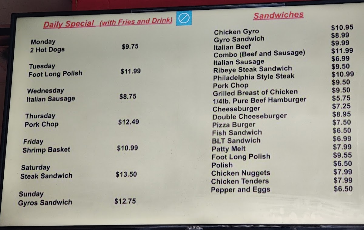 Diana's Red Hots Menu - Image 2