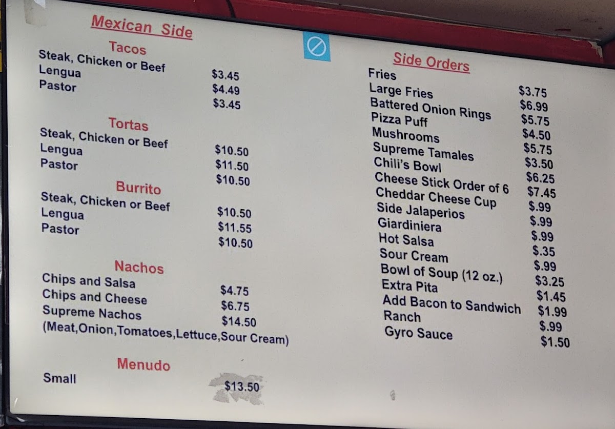 Diana's Red Hots Menu - Image 3